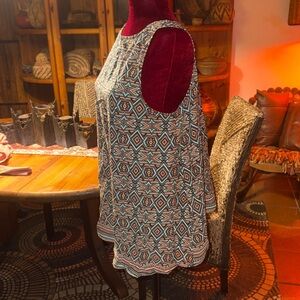 Aztec Print Sleeveless Blouse